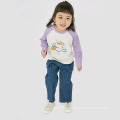 High Quality 100% Cotton Soft Breathable Girl Boy Kids Long Sleeve T Shirt